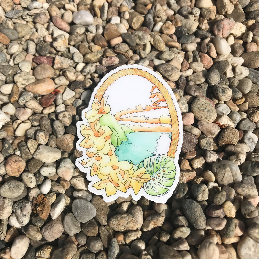 Hawaiian Bliss Sunset Sticker