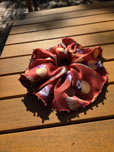 Beaded Cardinal Watercolor Silk Scrunchie