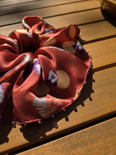 Beaded Cardinal Watercolor Silk Scrunchie