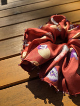 Beaded Cardinal Watercolor Silk Scrunchie