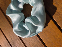 Beaded Indigo Silk Scrunchie