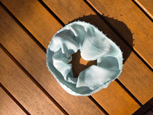 Beaded Indigo Silk Scrunchie