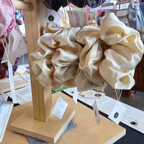 Natural Dyed Yellow Silk Scrunchie