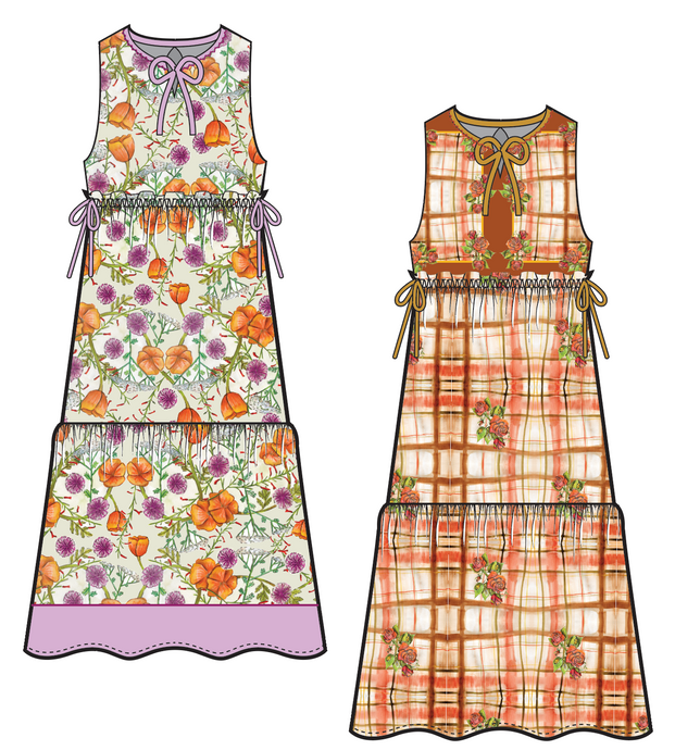 Pre-Order : Empire Drawstring Midi Dress