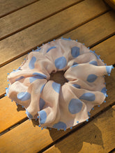Beaded Polka Dot Silk Scrunchie