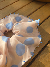 Beaded Polka Dot Silk Scrunchie
