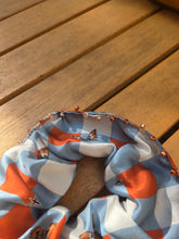 Beaded Checkered Butterfly Silk Scrunchie