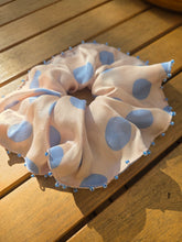 Beaded Polka Dot Silk Scrunchie