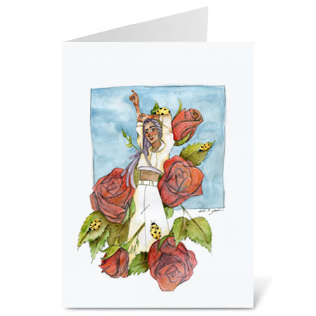 Rose Girl Greeting Card