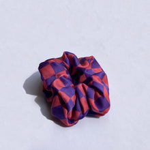 Pink + Purple Checkerboard Silk Scrunchie