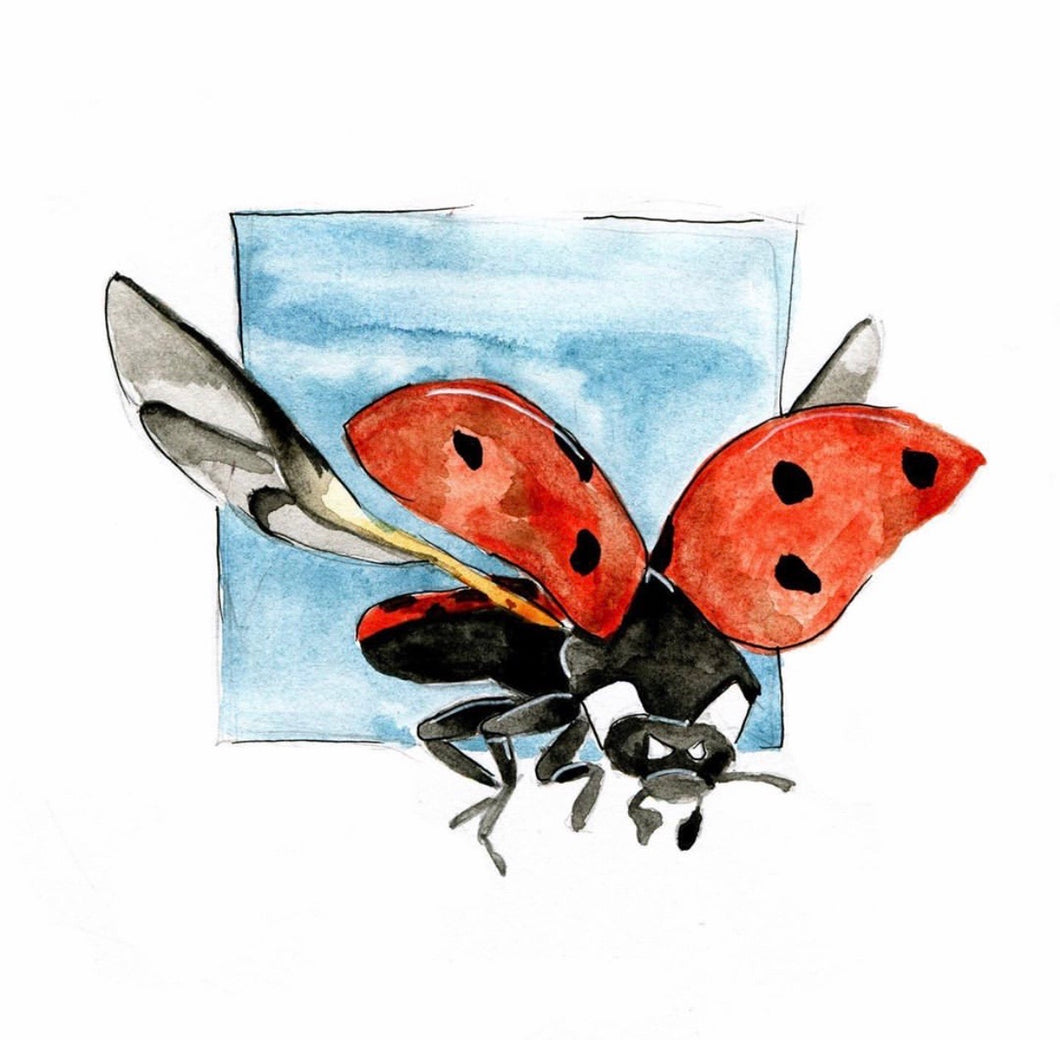 “New York, I Adore!” Ladybug Watercolor Print